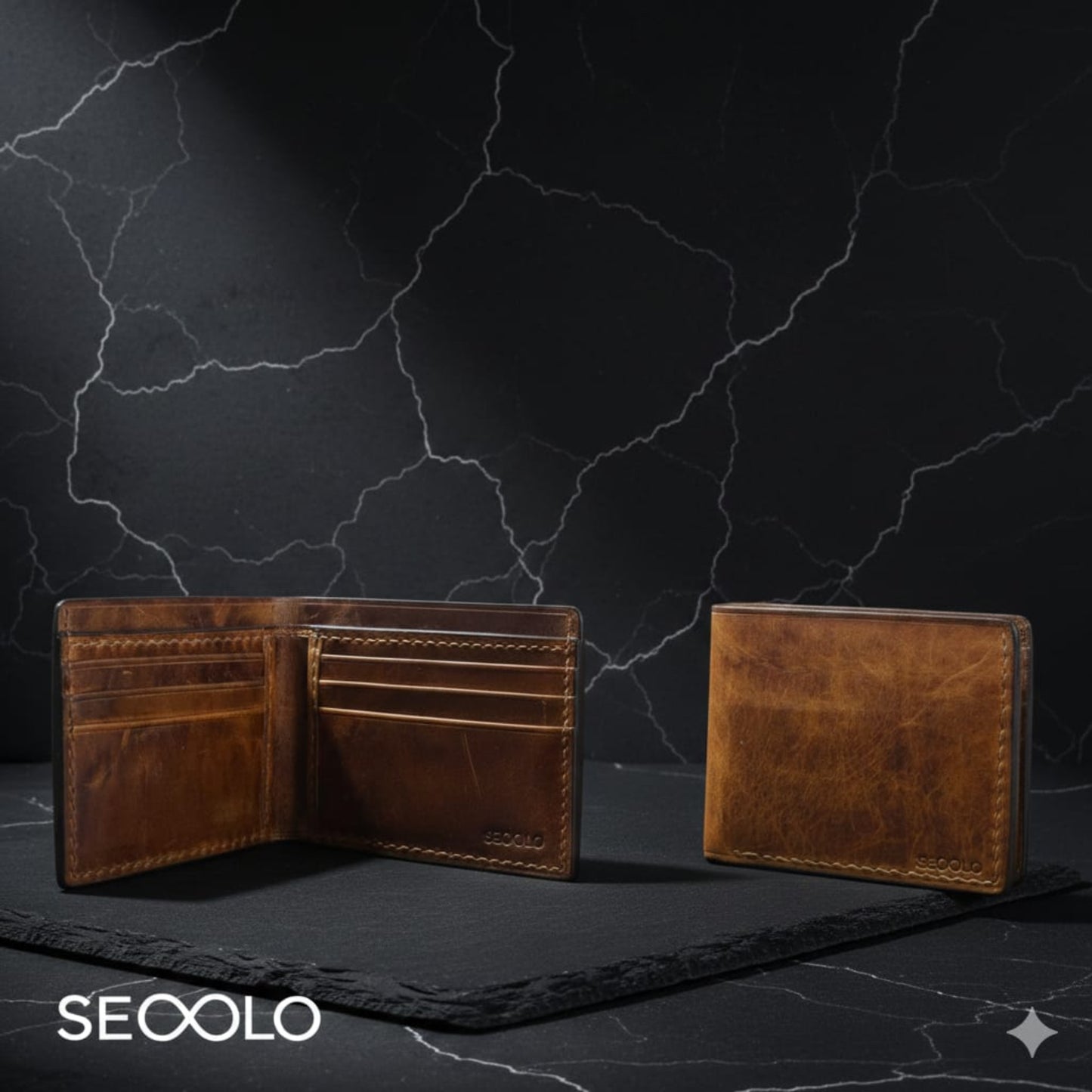 Classic Handmade Genuine Leather Wallet - Vintage Tan Edition | SECOLO