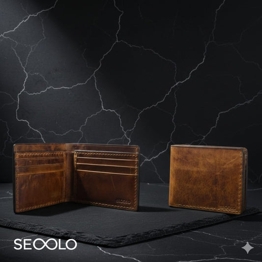 Classic Handmade Genuine Leather Wallet - Vintage Tan Edition | SECOLO